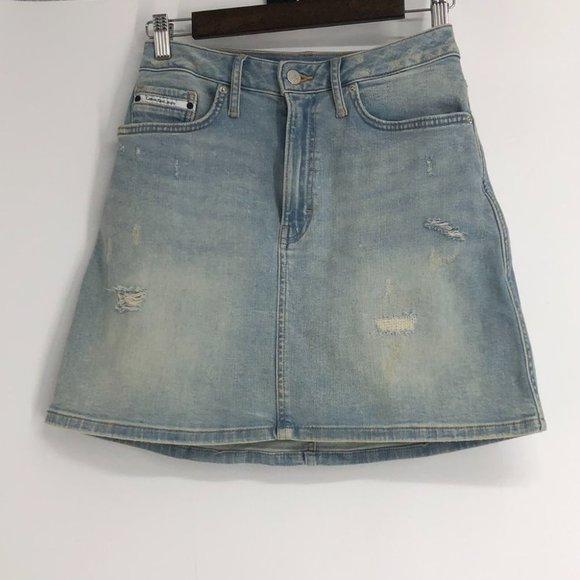 Calvin Klein Jeans Light Blue Skater Skirt - Picture 14 of 14